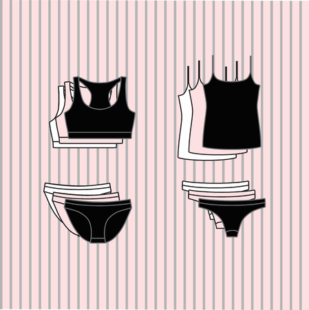 panties and bra for women drawn vector . Lingerie. Underwearのイラスト素材