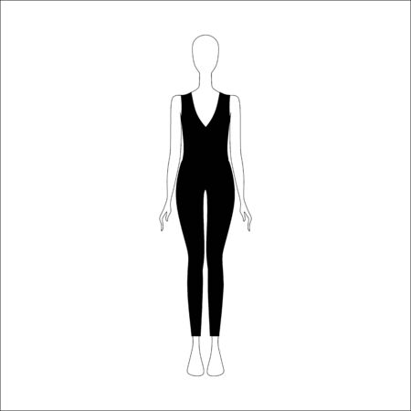 women's clothing. top and trousers drawn vectorのイラスト素材