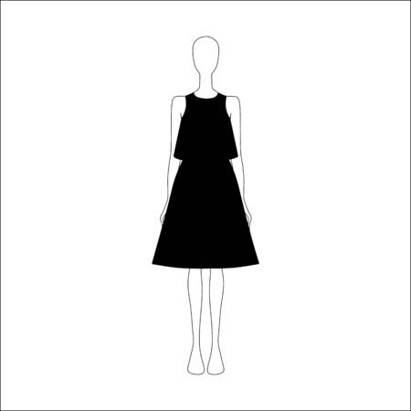 Dress drawn vector. women's clothing.のイラスト素材