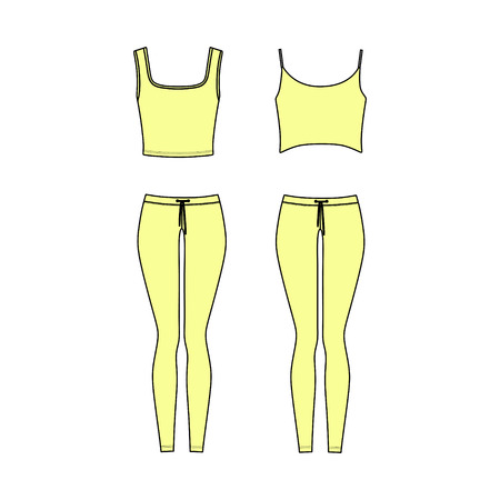 Women's homewear. pajamas jersey. pants and top. clothesのイラスト素材