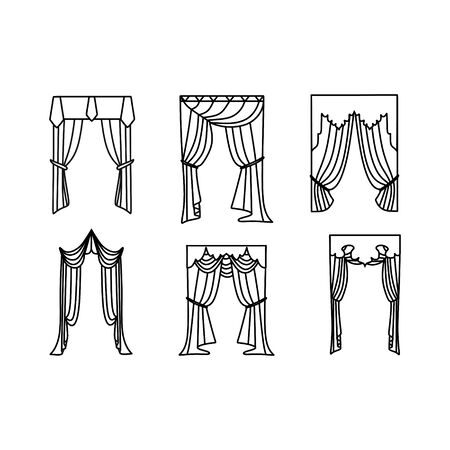 classic curtains . curtains . lambrequinのイラスト素材