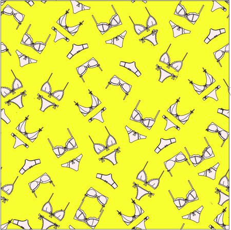 print with women's underwear. bra panties. linen drawn vector. Lingerieのイラスト素材