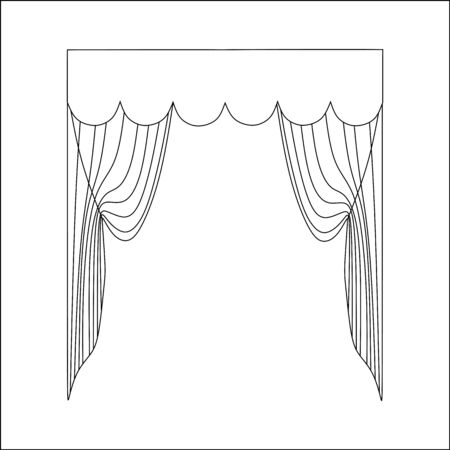 interior decoration textiles sketch. curtains. interior textiles.のイラスト素材