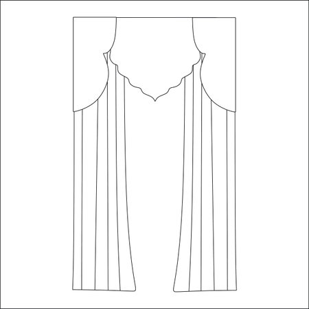 interior decoration textiles sketch. curtains. interior textiles.のイラスト素材