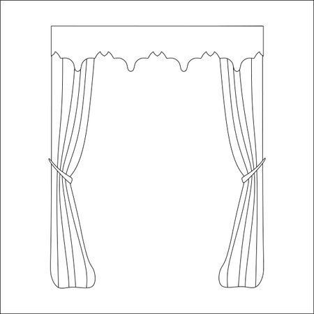 interior decoration textiles sketch. curtains. interior textiles.のイラスト素材