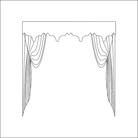 interior decoration textiles sketch. curtains. interior textiles.のイラスト素材