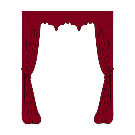 interior decoration textiles sketch. curtains. interior textiles.のイラスト素材