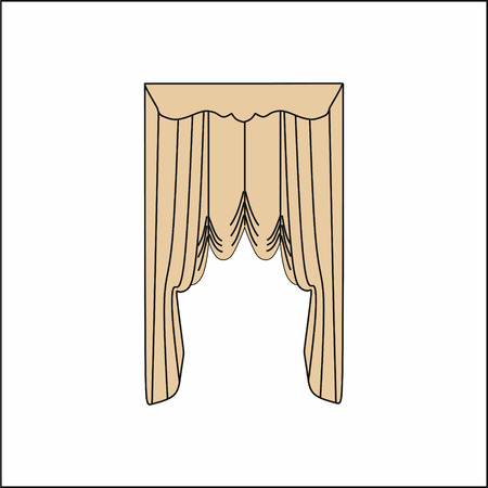 Window curtains design sketchのイラスト素材