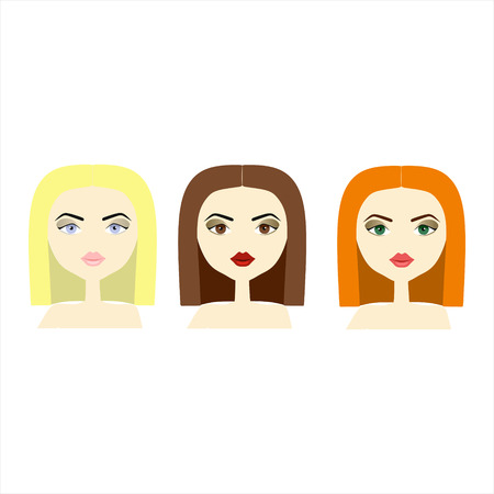 Head of a girl with makeup and hairdoのイラスト素材