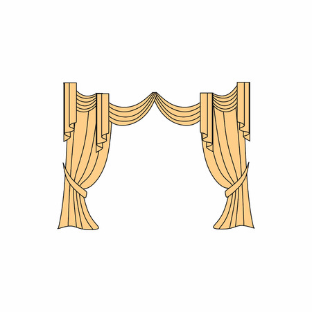 Window curtains design sketchのイラスト素材