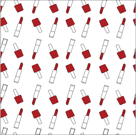 print of lipstick and nail polish. red nail polish. red lipstick.のイラスト素材