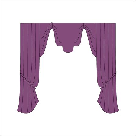 interior decoration textiles sketch. curtains. interior textiles.のイラスト素材