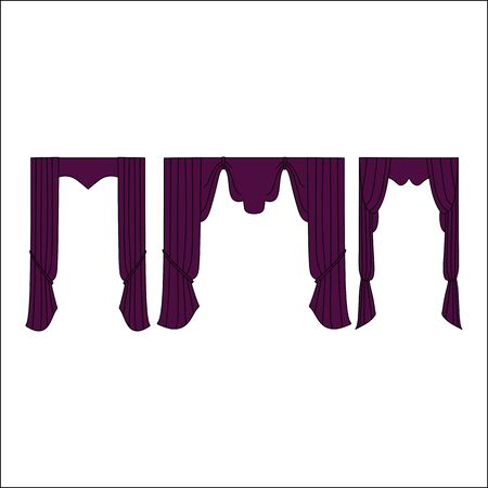 interior decoration textiles sketch. curtains. interior textiles.のイラスト素材