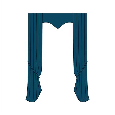 interior decoration textiles sketch. curtains. interior textiles.のイラスト素材