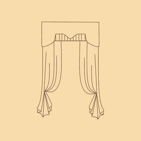 interior decoration textiles sketch. curtains. interior textiles.のイラスト素材
