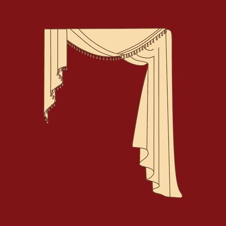 interior decoration textiles sketch. curtains. interior textiles.のイラスト素材