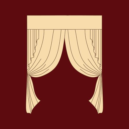 interior decoration textiles sketch. curtains. interior textiles.のイラスト素材