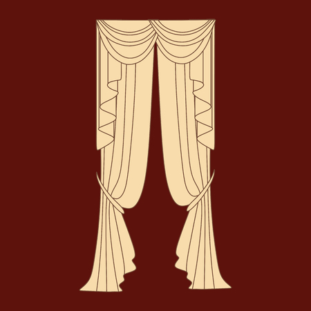 interior decoration textiles sketch. curtains. interior textiles.のイラスト素材