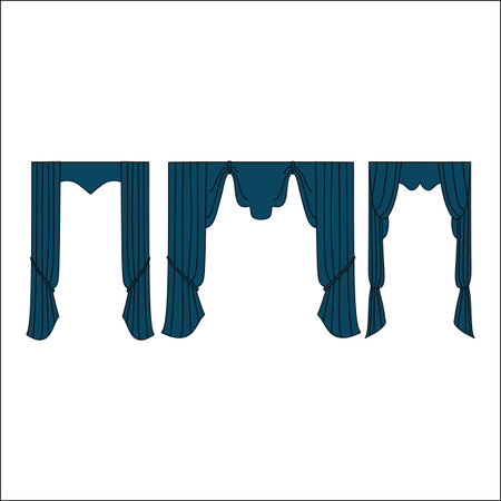 interior decoration textiles sketch. curtains. interior textiles.のイラスト素材