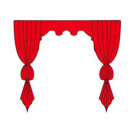 Window curtains.curtains Interior design sketchのイラスト素材