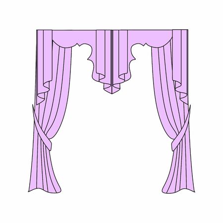 Window curtains.curtains Interior design sketchのイラスト素材