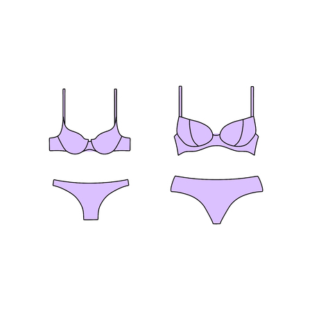 Underwear. Lingerie. panties and braのイラスト素材