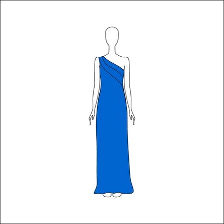 Dress drawn vector. women's clothing.のイラスト素材