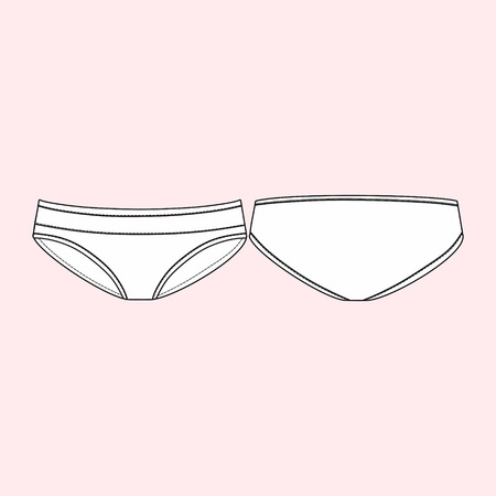 panties women drawn vector. women's underwear. Lingerie.のイラスト素材