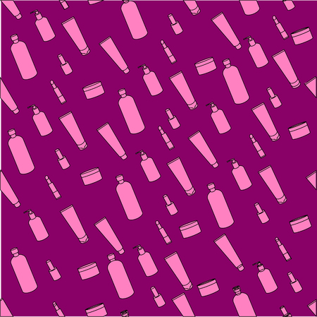 print of jars for cosmetics. 's Skin Care. cream. lotion. balm.のイラスト素材