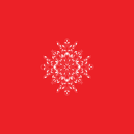 Plant, company icon, icon stylized flower on red background.のイラスト素材