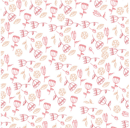 pattern with stylized flowers. seamless background.のイラスト素材