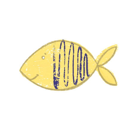 fish drawn with crayons, pictures drawn with oil pastels, sea inhabitants