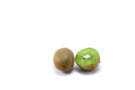 Fresh cuted kiwi on the white backgroundの写真素材