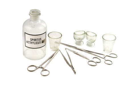 Shot of bottle of spirit isolated on whiteの写真素材