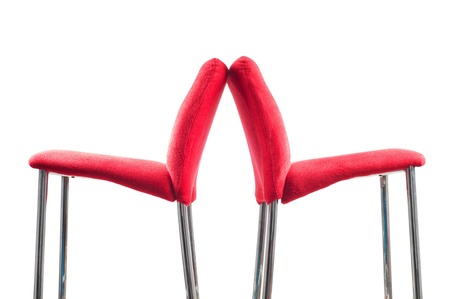 Red bar stoolの写真素材