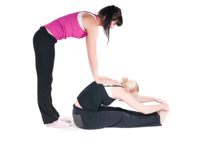 Fitness instructors  isolated on whiteの写真素材