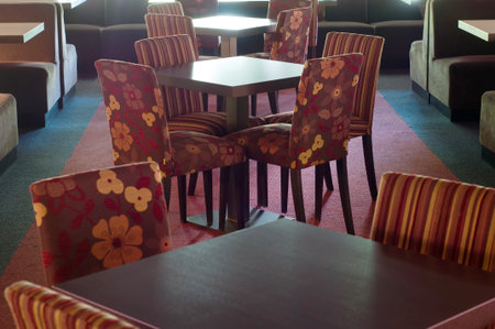 Tables in billiard room