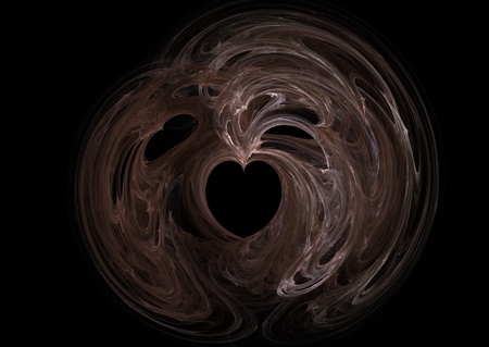 Heart shape brown fractalの写真素材