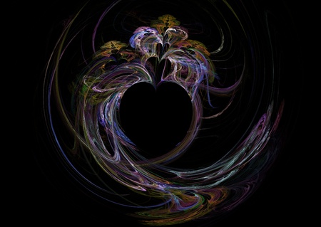 Heart shape multicolored fractalの写真素材