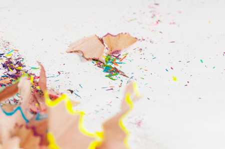 shavings of colored pencilsの写真素材