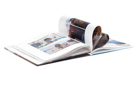 Heart of the book's pages, isolated on whiteの写真素材