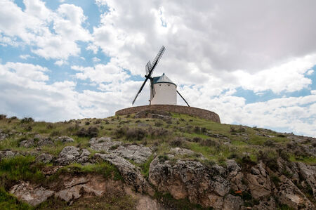 Old windmill on the hillの写真素材