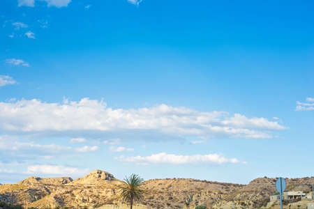 Landscape view to the mountain and skyの写真素材