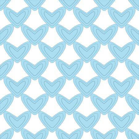Seamless pattern with light blue heartsのイラスト素材
