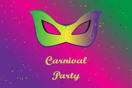 Picture ready for use in carnival thematic. Mask on vibrant background with confettiのイラスト素材