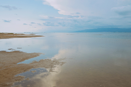 Calm sea and sunsetの写真素材