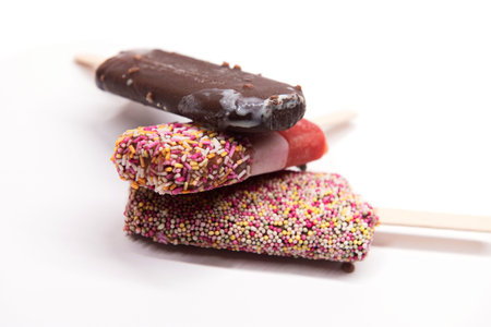 Set of ice cream on stick