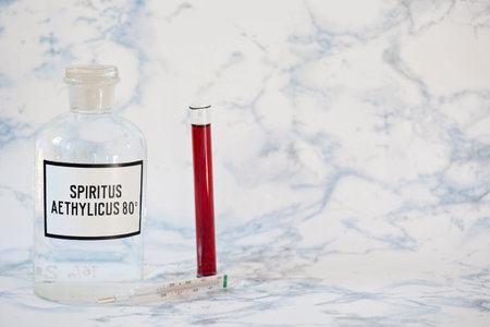 Ethanol in a bottle and blood analysis