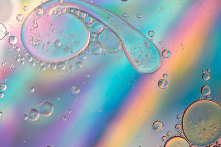 Rainbow abstract background picture made with oil, water and soapの写真素材