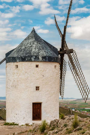 View of windmills in Consuegra, Spainの写真素材